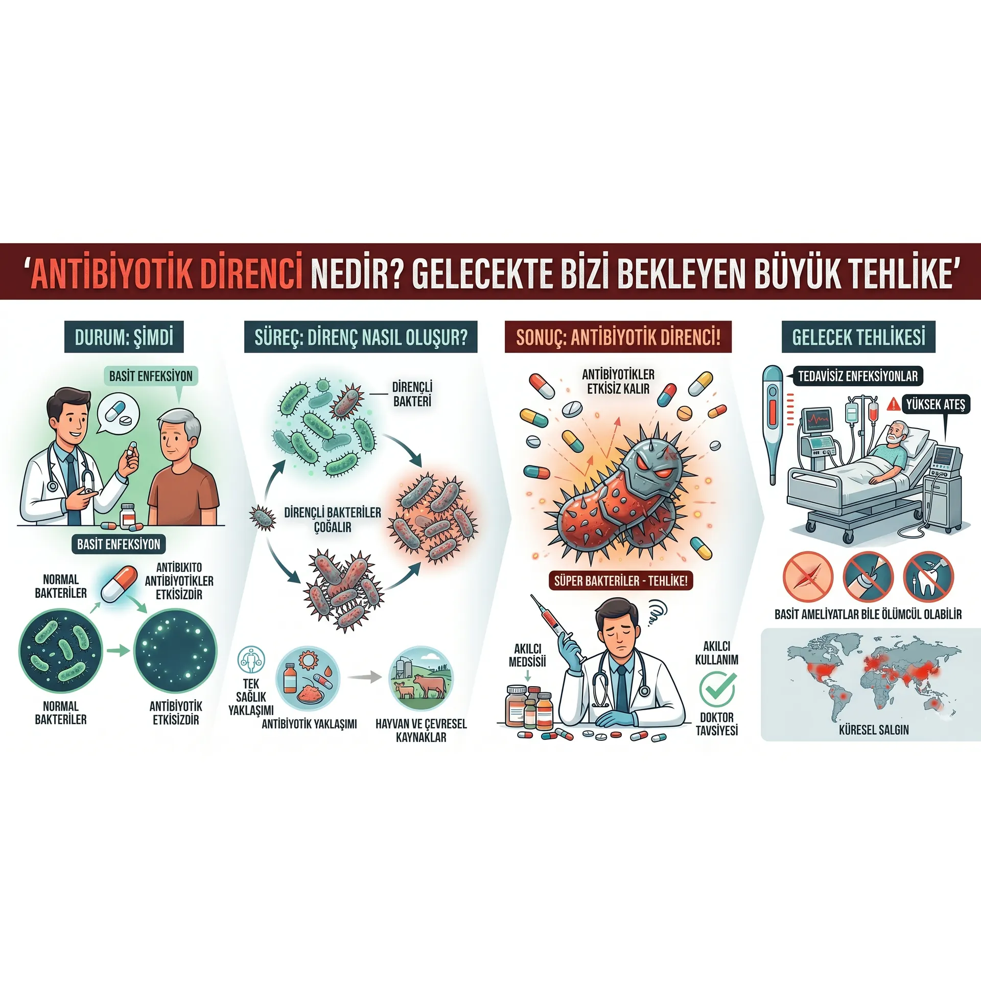 Antibiyotik Direnci Nedir? Gelecekte Bizi Bekleyen Büyük Tehlike image de couverture