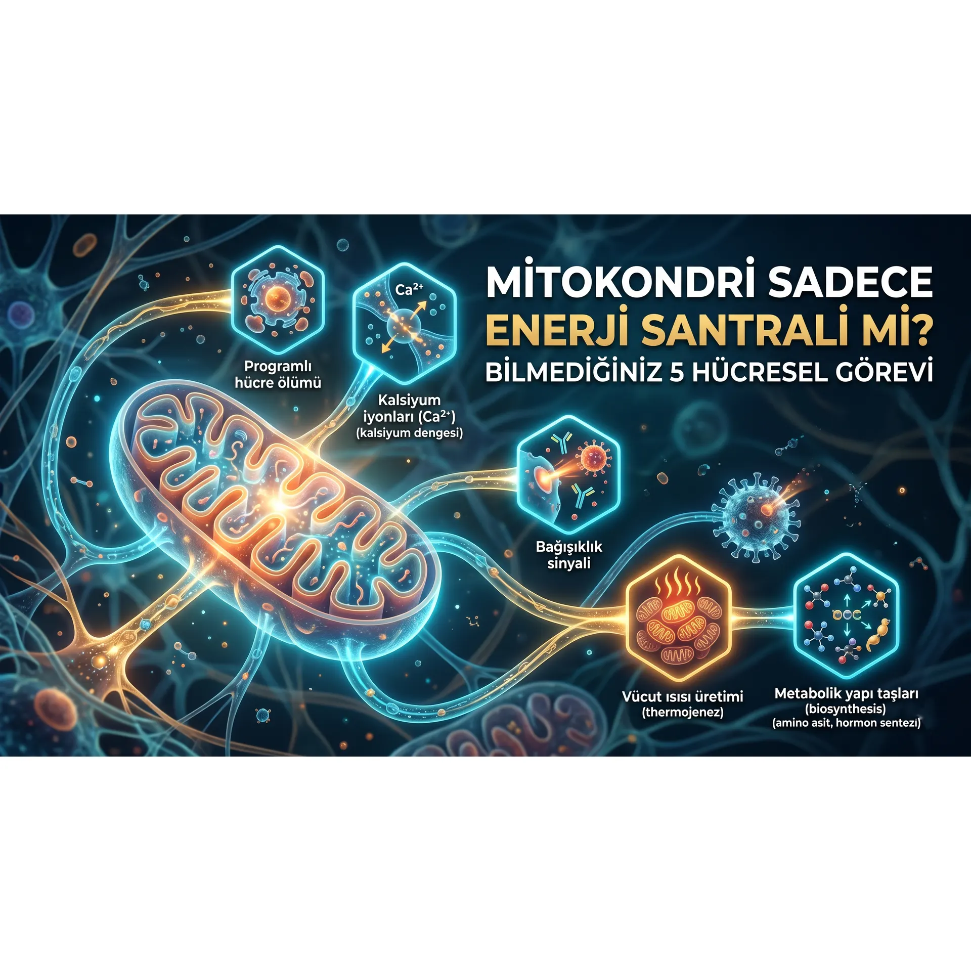 Mitokondri Sadece Enerji Santrali mi? Bilmediğiniz 5 Hücresel Görevi kapak görseli
