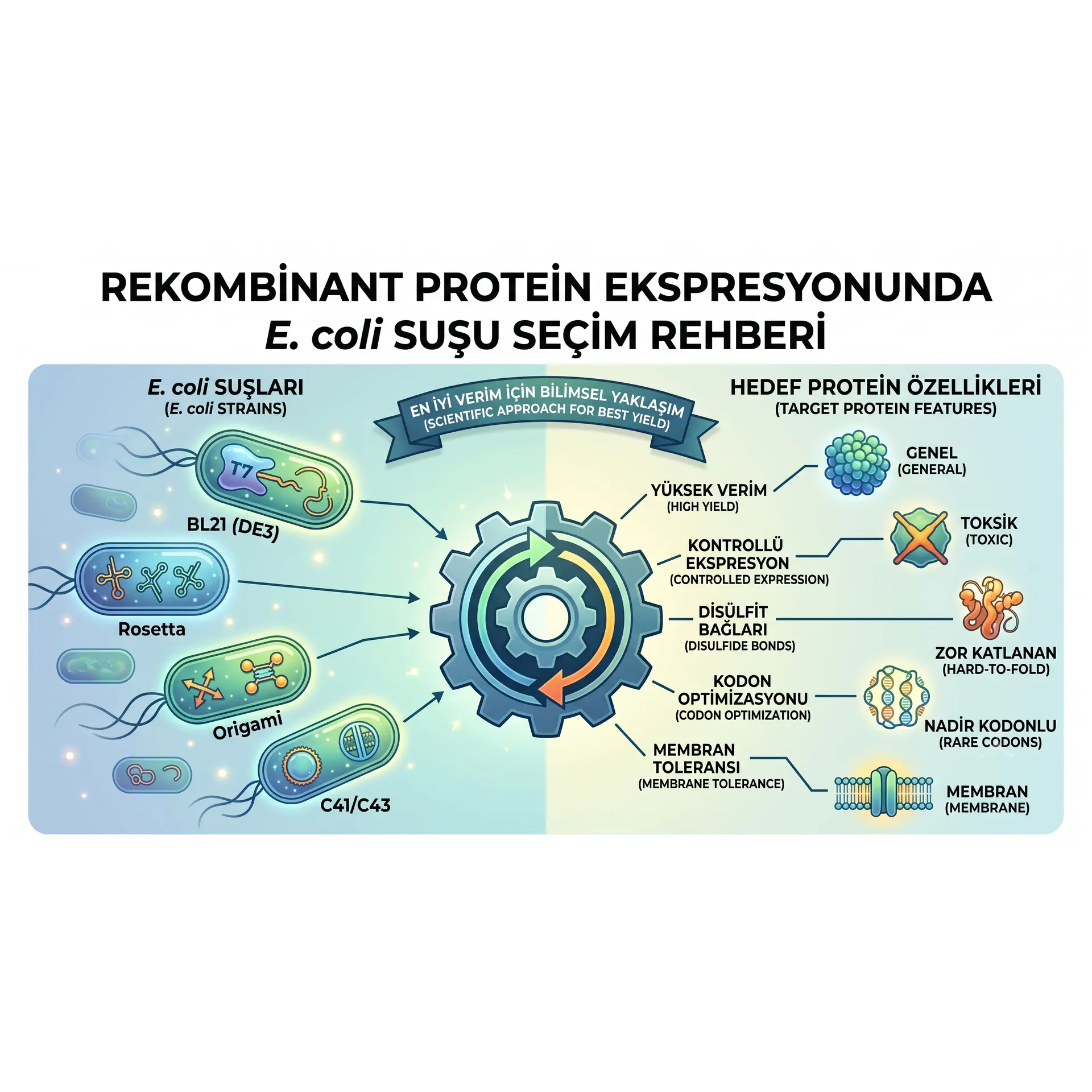 Rekombinant Protein Ekspresyonunda E. coli Suşu Seçim Rehberi image de couverture